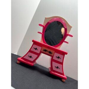 Mattel Barbie Pink Vanity with Mirror For Dollhouses Moving Top Draw